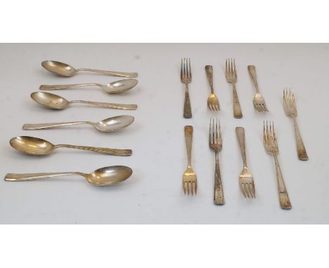 A group of silver plated flatware, by Alexander Clark & Co Ltd, comprising: nine forks and six tablespoons (15)Please refer t