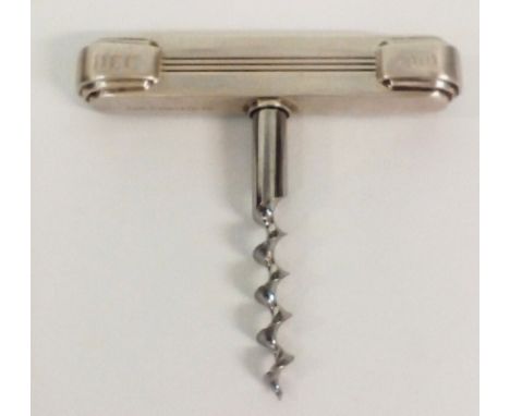 Tiffany & Co silver corkscrew inscribed 2003 Tiffany & co 925 DEC 2010 MED JAG