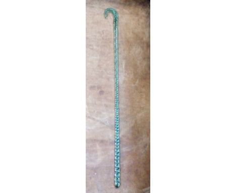 A Victorian twisted glass walking stick 