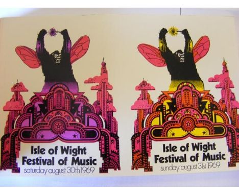 An unused original booklet of 1969 Isle of Wight Music Festival tickets, 25 tickets - the weekend featured Bob Dylan and The 