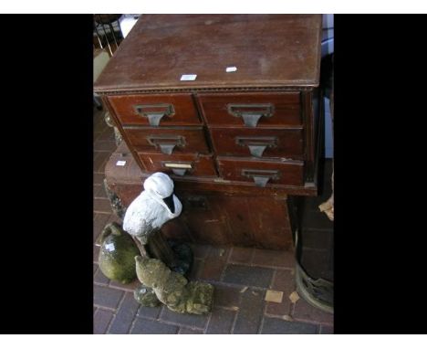 An antique filing chest, together with a metal trunkCONDITION REPORTSee additional images.