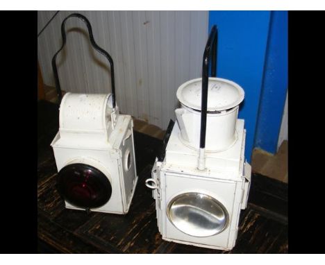 Two railway engine headlamps 