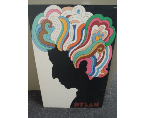 A vintage Bob Dylan poster printed and backed to board by Milton Glaser