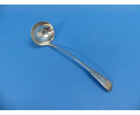 A large Scottish George III silver Ladle, by J.W.Howden &amp; Co., hallmarked Edinburgh, 1814, fiddle pattern, the handle mon