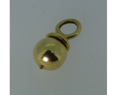 An 18ct yellow gold Pendant, in the form of an acorn drop, 3.9g, on a 9k double twist rope chain, 7.3g, together with two cul