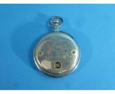 Spy Camera; a Magic Introduction Co. (New York) 'Photoret' pocket-watch style magazine snap-shot camera, c.1893, 2¼in (5.7cm)