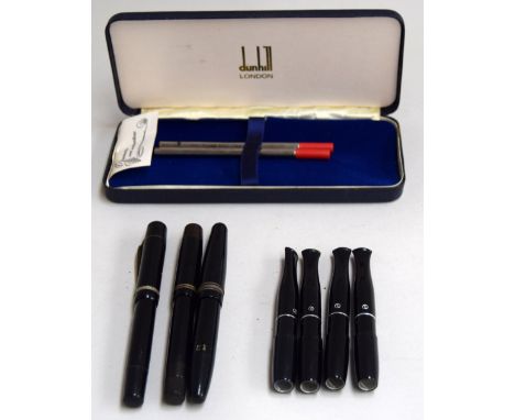 Edel- Stahl German 'Prima' fountain pen, together with two other pens, to include Böhler fountain pen and two Dunhill Felt pe