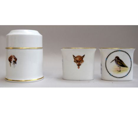 Royal Worcester covered jar together with two cigarette holders (3)