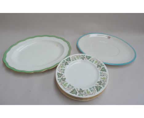 Two ceramic meat plates together with 8 plates in the 'Santa Clara' pattern by Wedgwood 8.5 inchD