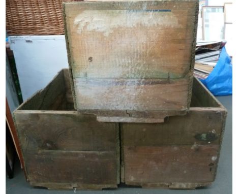 Three vintage fruit crates 31 x 29 x 39cm