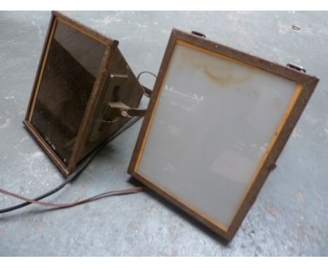 A pair of vintage darkroom lights