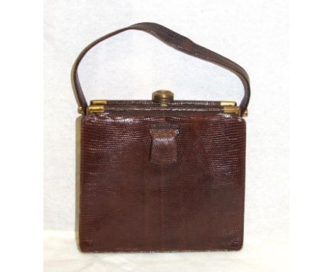Ladies Vintage Brown Snakeskin Handbag 