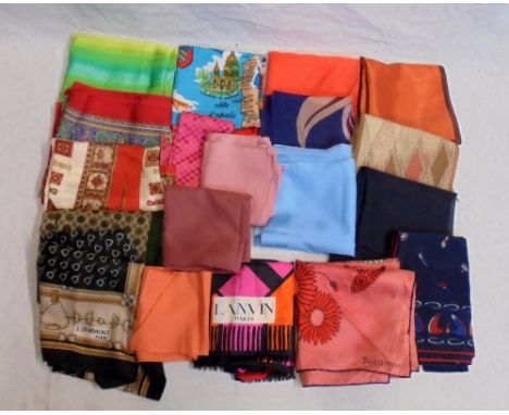 Ladies Vintage Scarves incl. J. D'Ormont Paris, j. Franco Paris, Lanvin, Paisley print, Jacqmar etc. 
