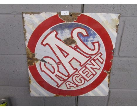 Enamel sign - RAC AGENT (double sided) - Approx size: 51cm x 51cm 