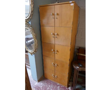 Vintage wooden lockers- Approx size W: 65cm D: 52cm H: 181cm