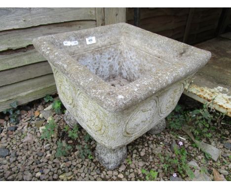 Square stone planter 