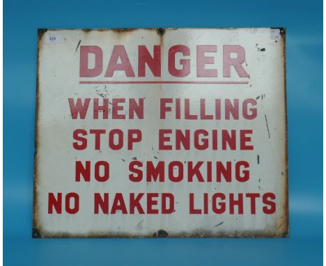 Enamel sign - Danger- Approx size: 61cm x 51cm