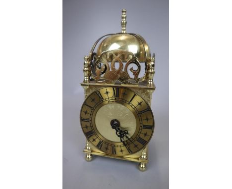 Brass mantel clock- Approx height: 24cm