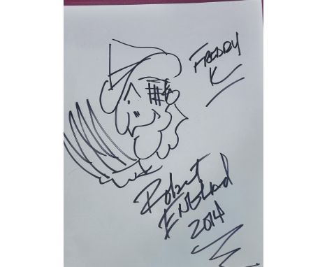 Rober Englund American director signed sketch of Freddie Krueger with coa