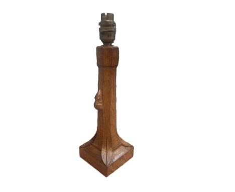 Robert Thompson (Mouseman) lamp Total height 31.5 cm 