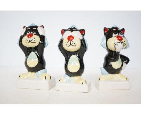 Lorna Bailey set of 3 cats speaker, see & hear 