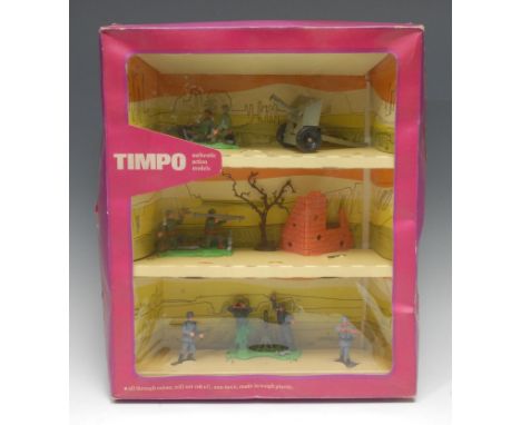 A rare and scarce Timpo Toys Allied Bombardent three tier ‘Super-Luxury’ set, reference 961, from the Timpo Modern Army serie