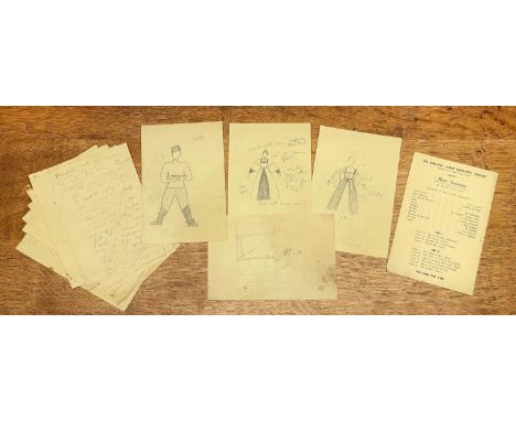 Puppetry, The Jonathan Laurey Marionette Company – a collection of “Aboo Hassaan” single page literature sheets, some with va