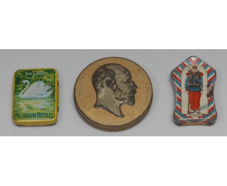 Advertising, Mazawatee – an early 20th century cylindrical commemorative coronation chocolate tin, the lid embossed with a po
