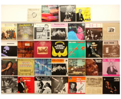 A collection of Traditional Jazz LPs. Includes artists: George Chisholm, Pee Wee Hunt, Bay City Jazz Band, Bill Holman, Wynst