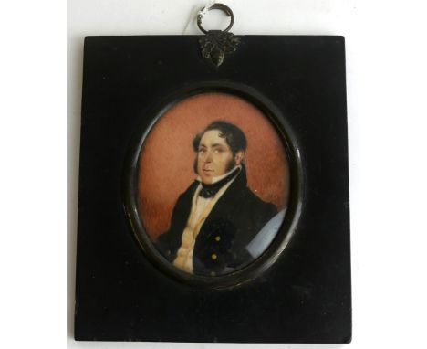 Georgian portrait miniature on ivory A smartly dressed gent, unsigned, 8.5x7cm 