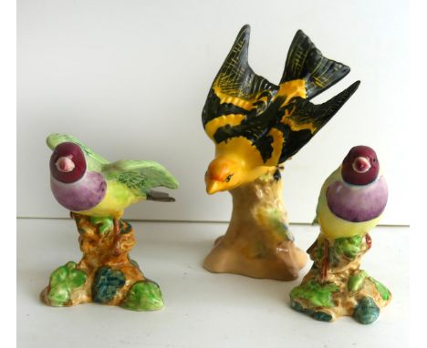 Two Beswick models of a Gouldian Finches
Model numbers 1178 and 1179, also a Beswick Tanager Bird, model number 928  CONDITIO