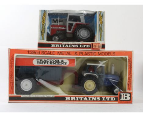 Two boxed Britains Limited Agricultural VehiclesComprising 9630 Ford Tractor and rear dump and 9522 Massey Ferguson 595 tract