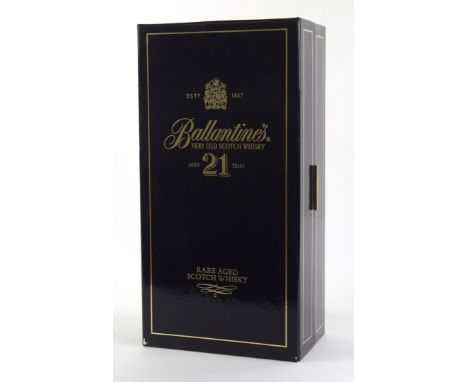 1 Bottle Ballantines very old Scotch Whisky Aged 21 yearsIn Wade porcelain decanter complete with neck label and in original 