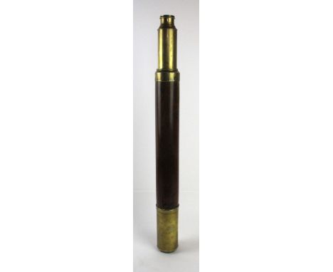 A mahogany and brass telescope by Dolland of London, mid 19th CenturyThe day and night telescope, 94cm fully extended, with s