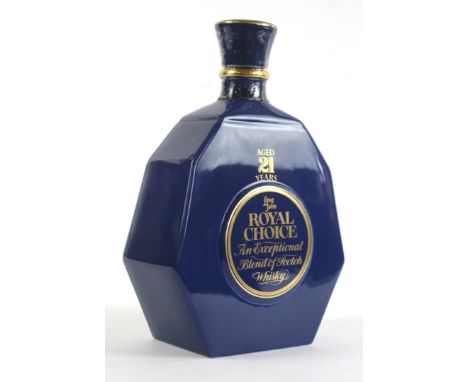 1 Bottle Long John 'Royal Choice' Whisky 21 yo in Blue Spode Ceramic Jug (not boxed)                                         