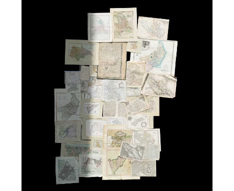 Various loose maps, to include Robert Morden 'Darbyshire', A New Map of the County of Cornwall, a map of Wanstead, Waltham an