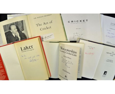 Assorted Signed Cricket Books signed by the authors to include 'S.F. Barnes His Life and Times' by A. Searle, 'The Art of Cri