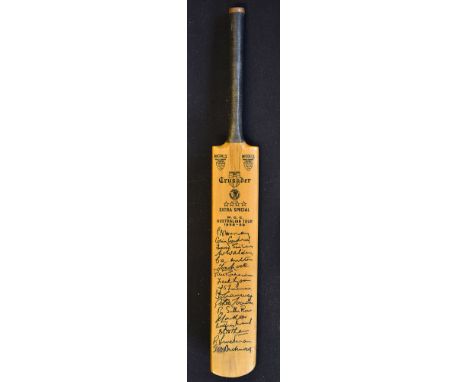 1960s Miniature Cricket Bats includes 1958/59 MCC Australian Cricket Tour signed Nicolls Crusader miniature bat - complete wi