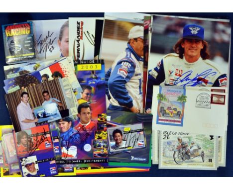 Selection of  Indy Car motor racing signed ephemera to include individual photographs such as Paul Tracy, Bobby Rahal, Tora T