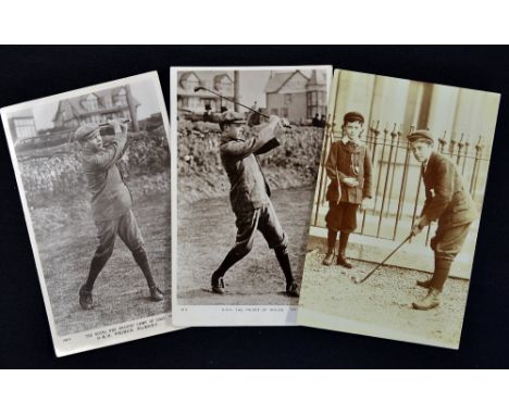 2x early H.R.H Princes playing golf to incl Prince Albert and Prince of Wales and another - one publ'd by Beagles Postcards (