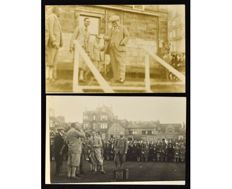 2x scarce Royalty St Andrews golfing postcards - to incl Andra Kirkaldy and The Duke of York and another with The Duke on the