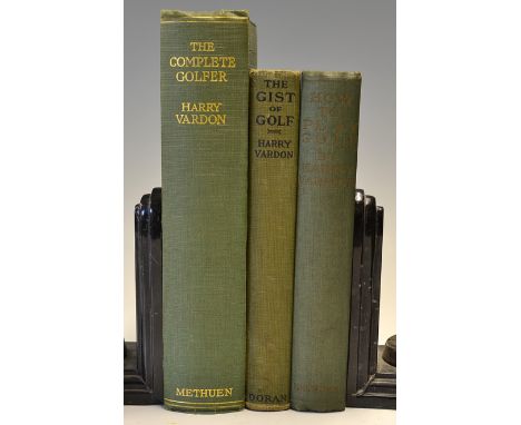 Vardon, Harry collection (3) to incl "The Gist of Golf" 1st edition 1922 published by George H Duran Co. New York c/w 6 illus