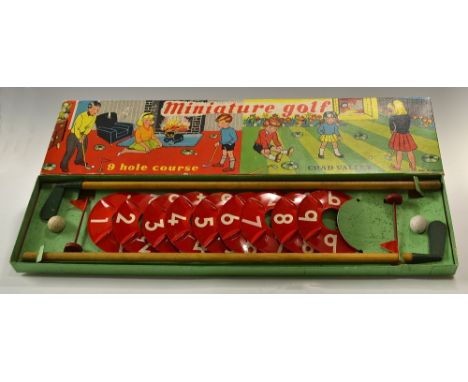 Chad Valley Miniature Golf Set - in the makers original box complete containing 9 holes, 2 putters to balls and flags and ins