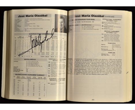 2000 European Tour Media Guide signed by 190 players to their player profiles incl 19 x Major winners notably Cabrera, Els, C