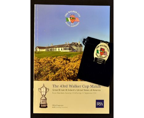 2011 Walker Cup golf programme and official Jordan Speith USA players money clip - played at Royal Aberdeen Golf Club complet