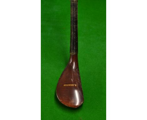 R Morton Shifnal beech wood replica longnose scare head putter - in style of 1885 Tom Morris putter 