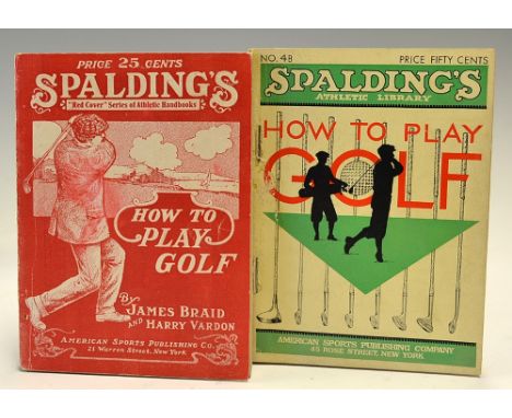 Braid, James and Harry Vardon - "How to Play Golf" Spalding's Red Cover Series Athletic Handbooks publ'd by American Sports P
