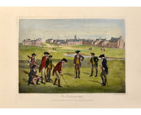 Selection of golf artwork and prints to incl original acrylic painting of Donald Duck playing golf by Escalona (Marbella) c. 