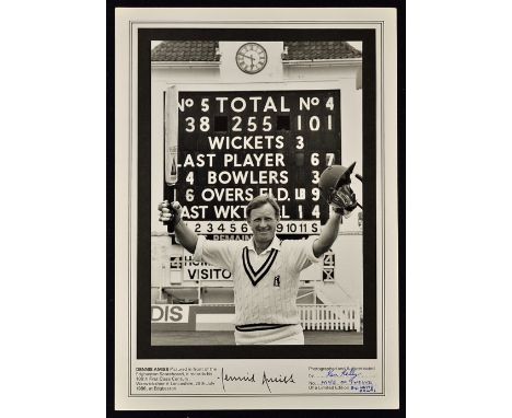 Dennis Amiss Signed Cricket Photograph authenticated and photographed by Ken Kelly, 9/12 produced, a black and white photogra
