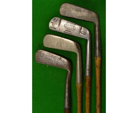 4x blade putters to incl Terrier mussel back stainless blade putter, R Forgan Crown model gooseneck et al 